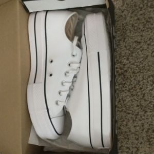 Women's white platform converse